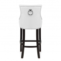 Sgabello Pelle Rigenerata Legno - Ascot Bianco
