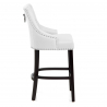 Sgabello Pelle Rigenerata Legno - Ascot Bianco