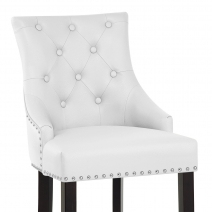 Sgabello Pelle Rigenerata Legno - Ascot Bianco