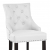 Sgabello Pelle Rigenerata Legno - Ascot Bianco