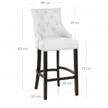Sgabello Pelle Rigenerata Legno - Ascot Bianco