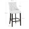 Sgabello Pelle Rigenerata Legno - Ascot Bianco