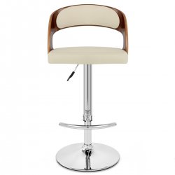 Sgabello Legno Cromato - Eve Noce