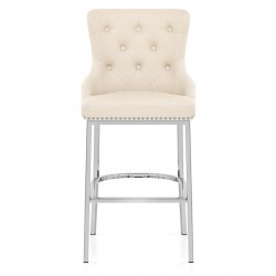 Sgabello Ecopelle Cromato - Grange