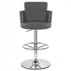 Sedia da bar Ecopelle Cromato - Chateau Crema