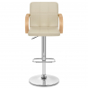 Sgabello Ecopelle Cromato - Burton Crema