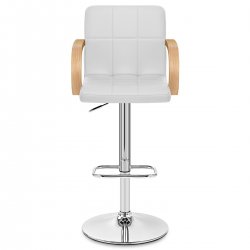 Sgabello Ecopelle Cromato - Burton Crema