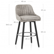 Sgabello Tessuto Metallo - Hamilton Grigio