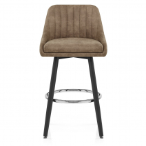 Sgabello Tessuto Metallo - Hamilton Marrone