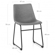 Sedia Ecopelle Anticata Satinata - Bucket Grigio