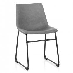 Sedia Ecopelle Anticata Satinata - Bucket Grigio