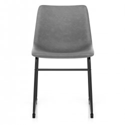 Sedia Ecopelle Anticata Satinata - Bucket Grigio