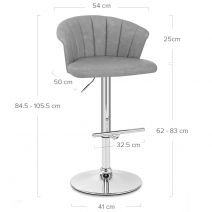 Sgabello Ecopelle Cromato - Symphony Grigio