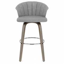 Sgabello Ecopelle Legno Concerto - Grigio