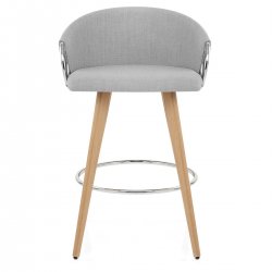 Sgabello Tessuto Legno - Neo Grigio