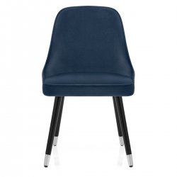 Sedia da pranzo Velluto Legno - Glam Blu