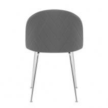 Sedia da pranzo Ecopelle Cromata - Novello Grigio Scuro
