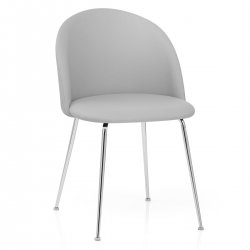 Sedia da pranzo Ecopelle Cromata - Novello Grigio