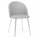 Sedia da pranzo Ecopelle Cromata - Novello Grigio