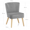 Sedia da pranzo Velluto Legno - Harmony Grigio
