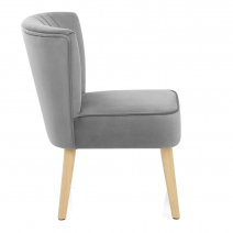 Sedia da pranzo Velluto Legno - Harmony Grigio