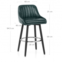 Sgabello Ecopelle Antica Legno - Hamilton Verde