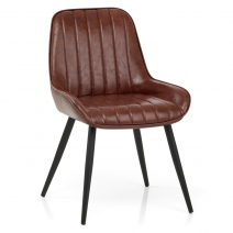 Sedia Ecopelle Satinata - Mustang Marrone