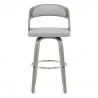 Sgabello Ecopelle Legno Griogio - Alicia Grigio