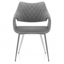 Sedia Velluto Cromato - Fairfield Grigio