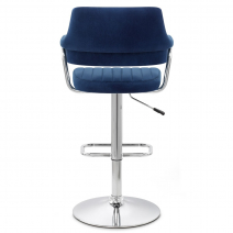 Sgabello Velluto Cromato - Skyline BLu