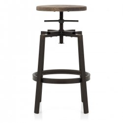 Sgabello Legno Scuro Acciaio - Industrial Turner
