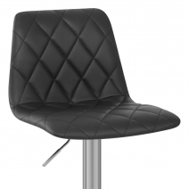 Sgabello Pelle Cromo Satinato - Melody Nero