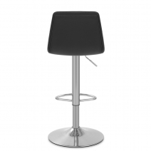 Sgabello Pelle Cromo Satinato - Melody Nero