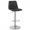 Sgabello Pelle Cromo Satinato - Melody Nero