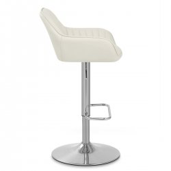 Sgabello Pelle Cromo Satinato - Tokyo Marrone