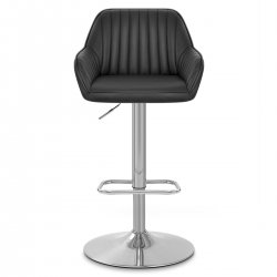 Sgabello Pelle Cromo Satinato - Tokyo Marrone