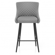 Sgabello Ecopelle Metallo - Provence - Grigio