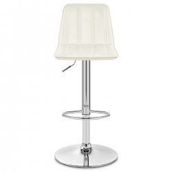 Sgabello Ecopelle Cromato - Pulse Nero