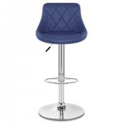 Sgabello Ecopelle Cromato - Stitch Nero