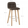 Sgabello Vera Pelle Legno - Hex Marrone