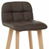 Sgabello Vera Pelle Legno - Hex Marrone