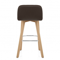 Sgabello Vera Pelle Legno - Hex Marrone