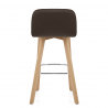 Sgabello Vera Pelle Legno - Hex Marrone