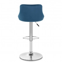 Sgabello Velluto Cromato - Stitch - Blu