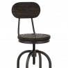 Sgabello Legno Scuro Acciaio - Vintage Swivel