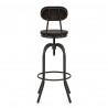 Sgabello Legno Scuro Acciaio - Vintage Swivel