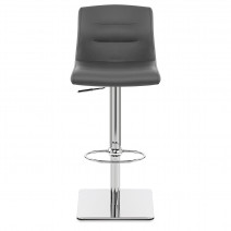 Sgabello Vero Cuoio Cromato - Paradis Deluxe Grigio