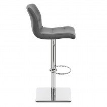 Sgabello Vero Cuoio Cromato - Paradis Deluxe Grigio