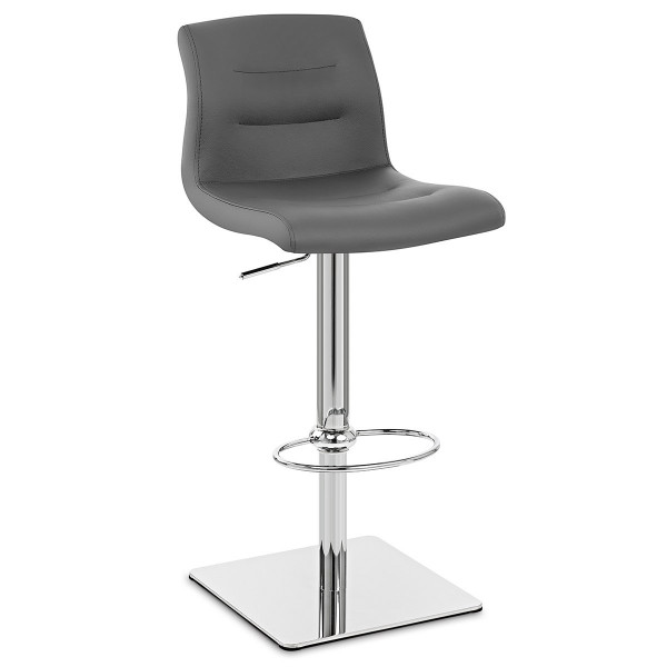Sgabello Vero Cuoio Cromato - Paradis Deluxe Grigio Sgabello Vero Cuoio Cromato - Paradis Deluxe Grigio