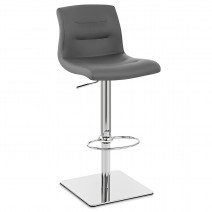 Sgabello Vero Cuoio Cromato - Paradis Deluxe Grigio